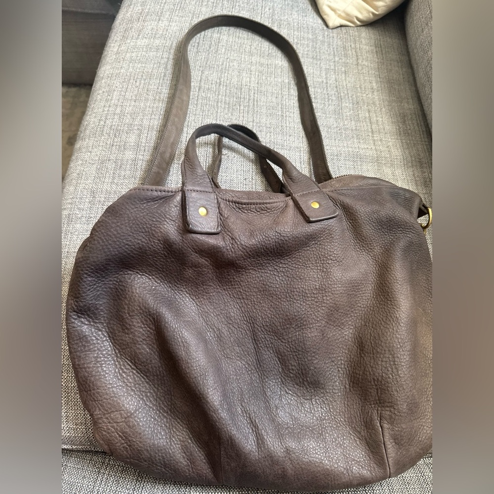 Clare V chocolate brown leather crossbody bag